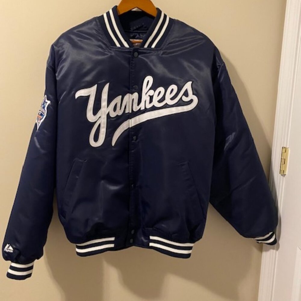 Yankees MLB Genuine Majestic Satin Starter Jacket 2000 World Series Mens L